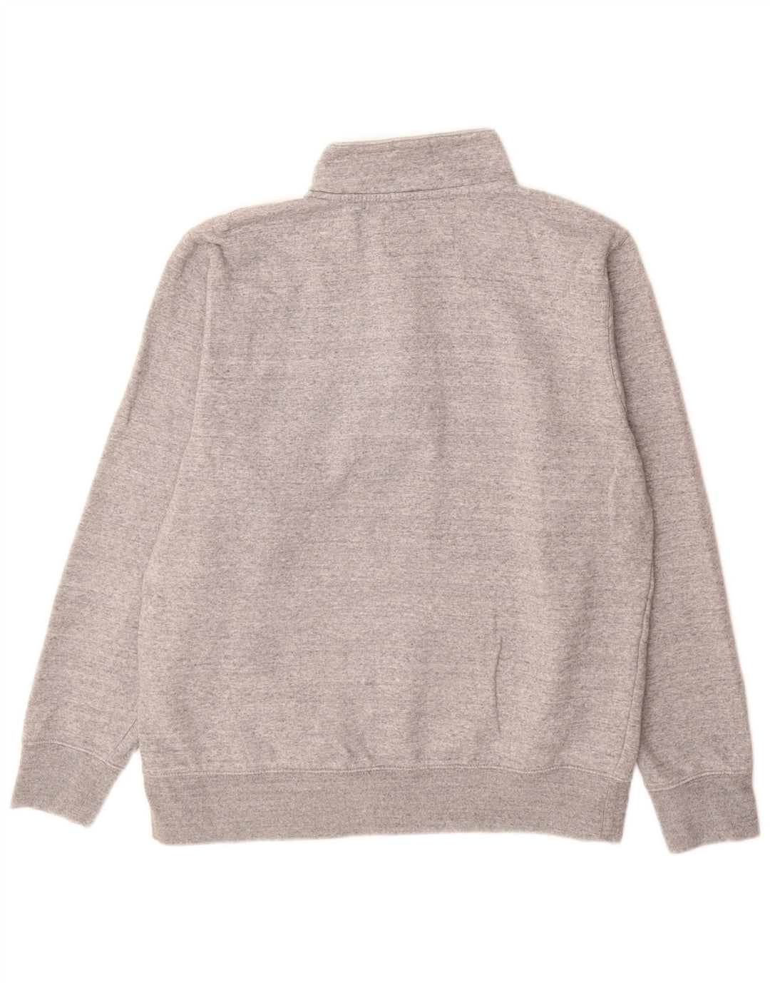 JACK WILLS Sweatshirt med lynlås til mænd Large Grå Flecked Bomuld