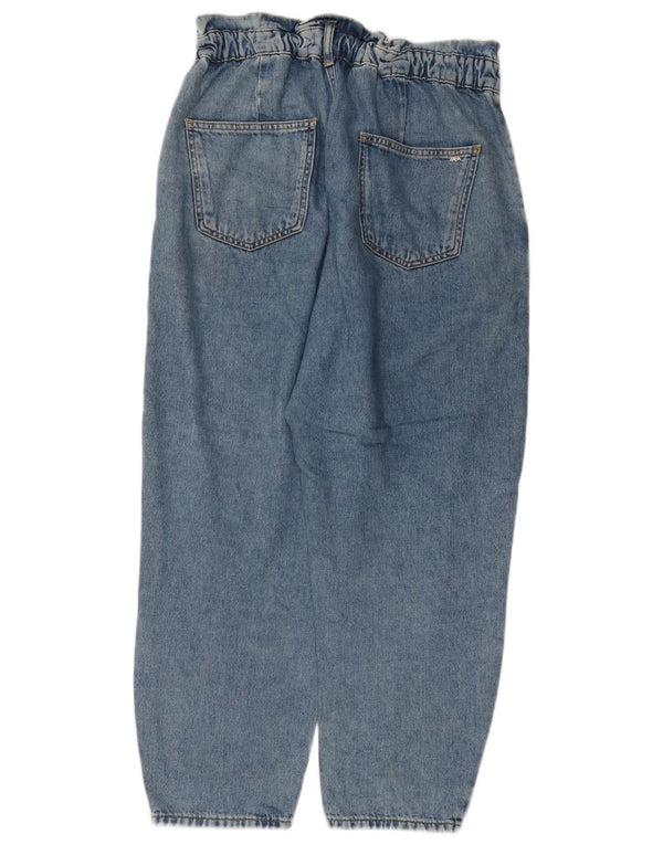 Zara Dame Højtaljede Cropped Jeans EU 40 Medium W30 L24 Blå Bomuld