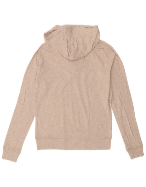 Hard Rock Cafe Dame Lissabon Grafisk Hoodie Jumper UK 6 XS Beige Bomuld