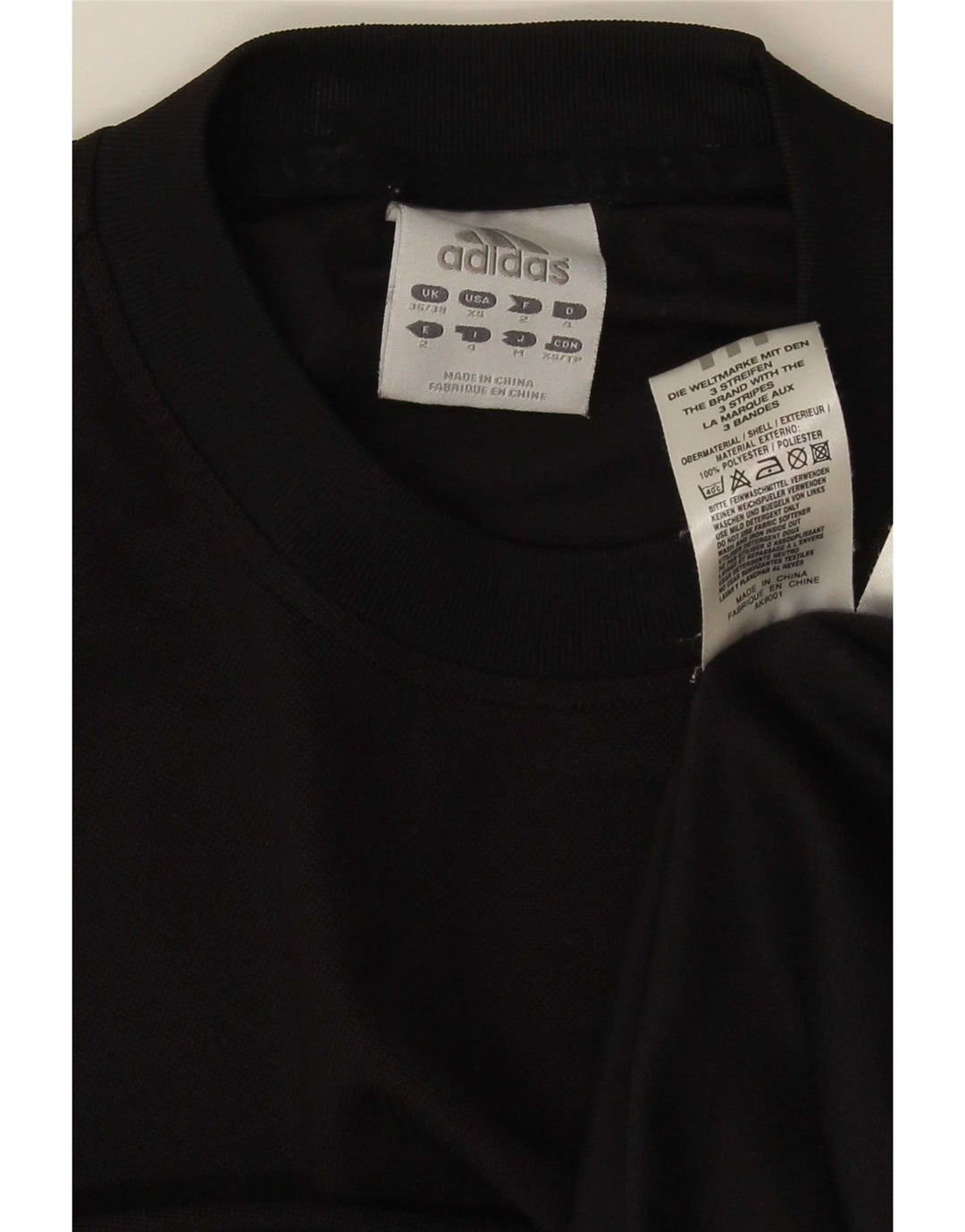 Adidas Herre T-Shirt Top UK 36/38 Small Black Polyester