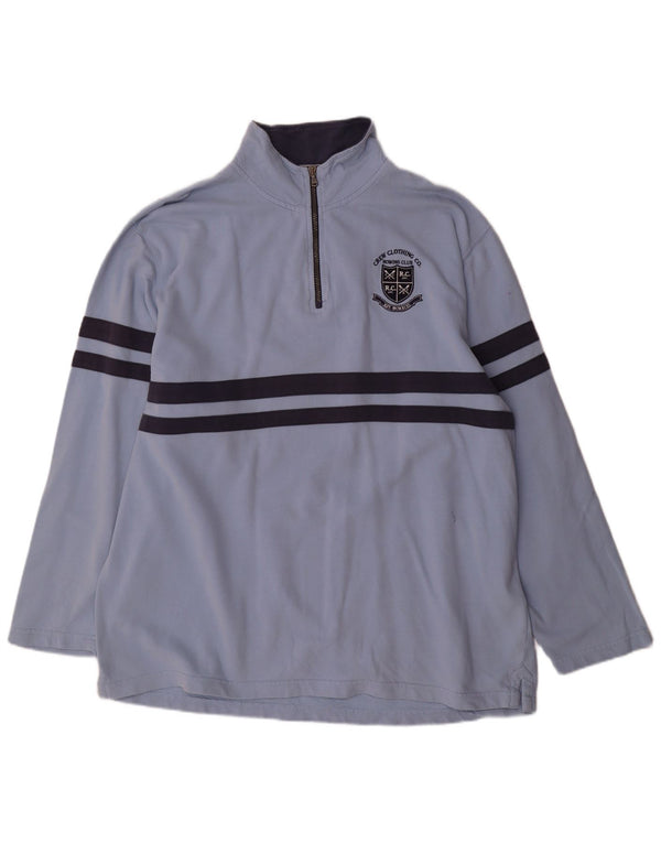 Besætningstøj Herre lynlås-hals sweatshirt 2XL Blå Colourblock Bomuld