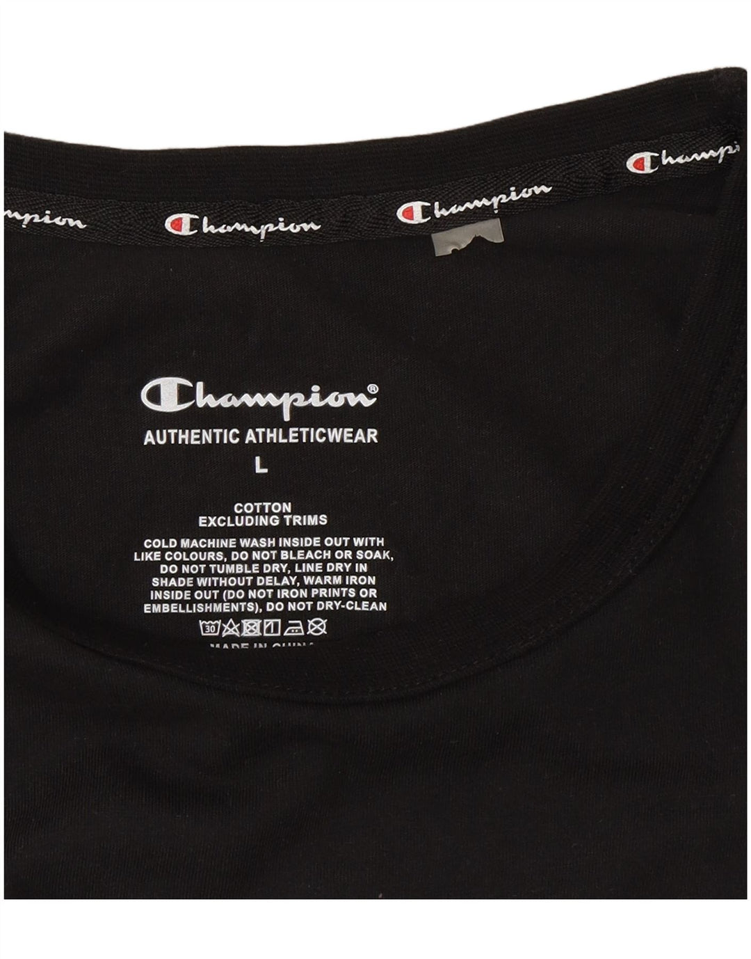 Champion Herre grafisk T-shirt Top Stor sort bomuld