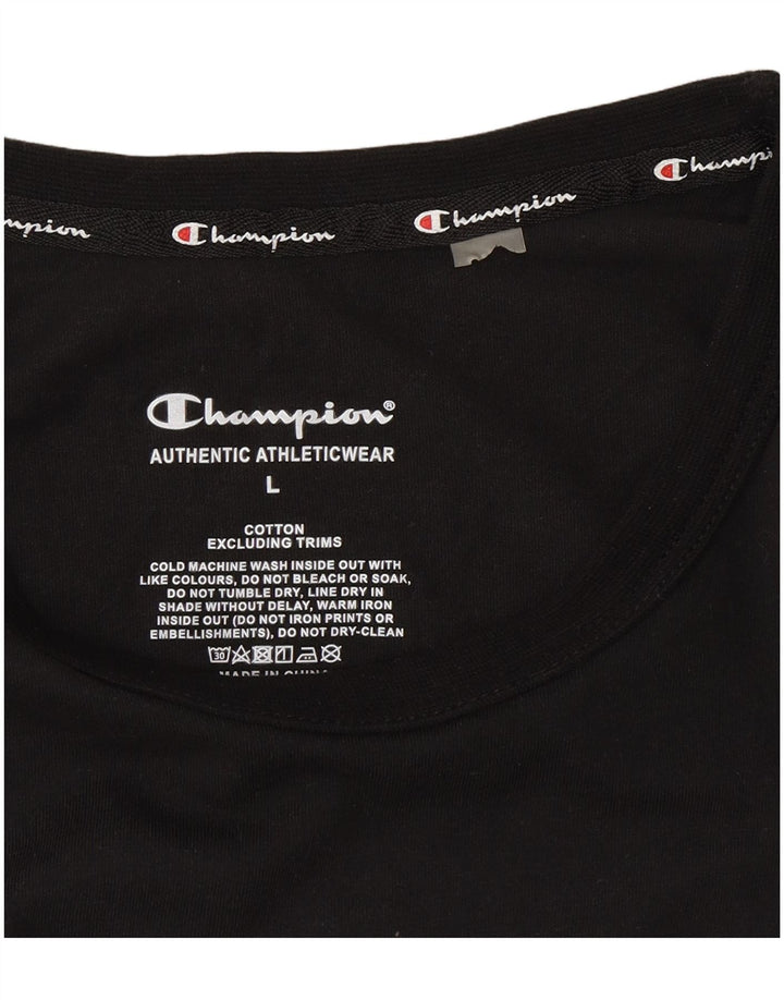 Champion Herre grafisk T-shirt Top Stor sort bomuld