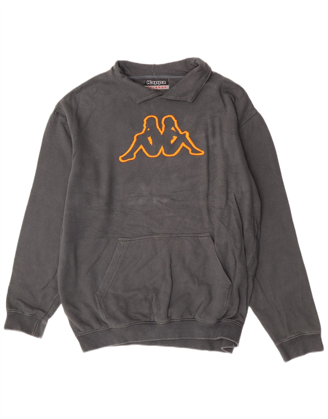 Kappa Herre Polo Neck Sweatshirt Jumper 2XL Grå Bomuld
