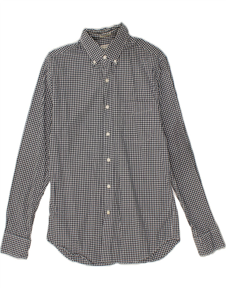 J. CREW Mens Slim Shirt Small Navy Blue Gingham Cotton Vintage J. Crew and Second-Hand J. Crew from Messina Hembry 