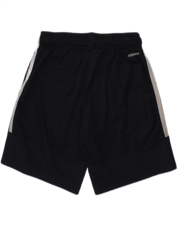 ADIDAS Boys Aeroready Sport Shorts 7-8 Years Navy Blue Polyester