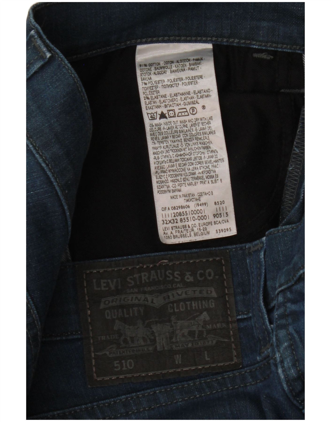 Levi's Herre 510 Slim Jeans W32 L27 Blå Bomuld