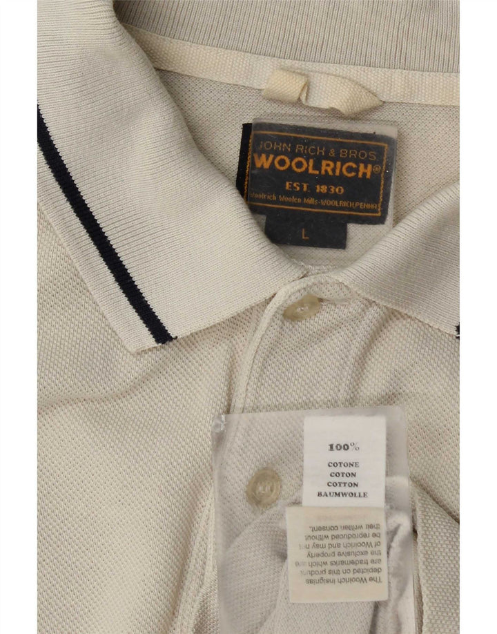 Woolrich Herre Polo Shirt Stor Beige Bomuld