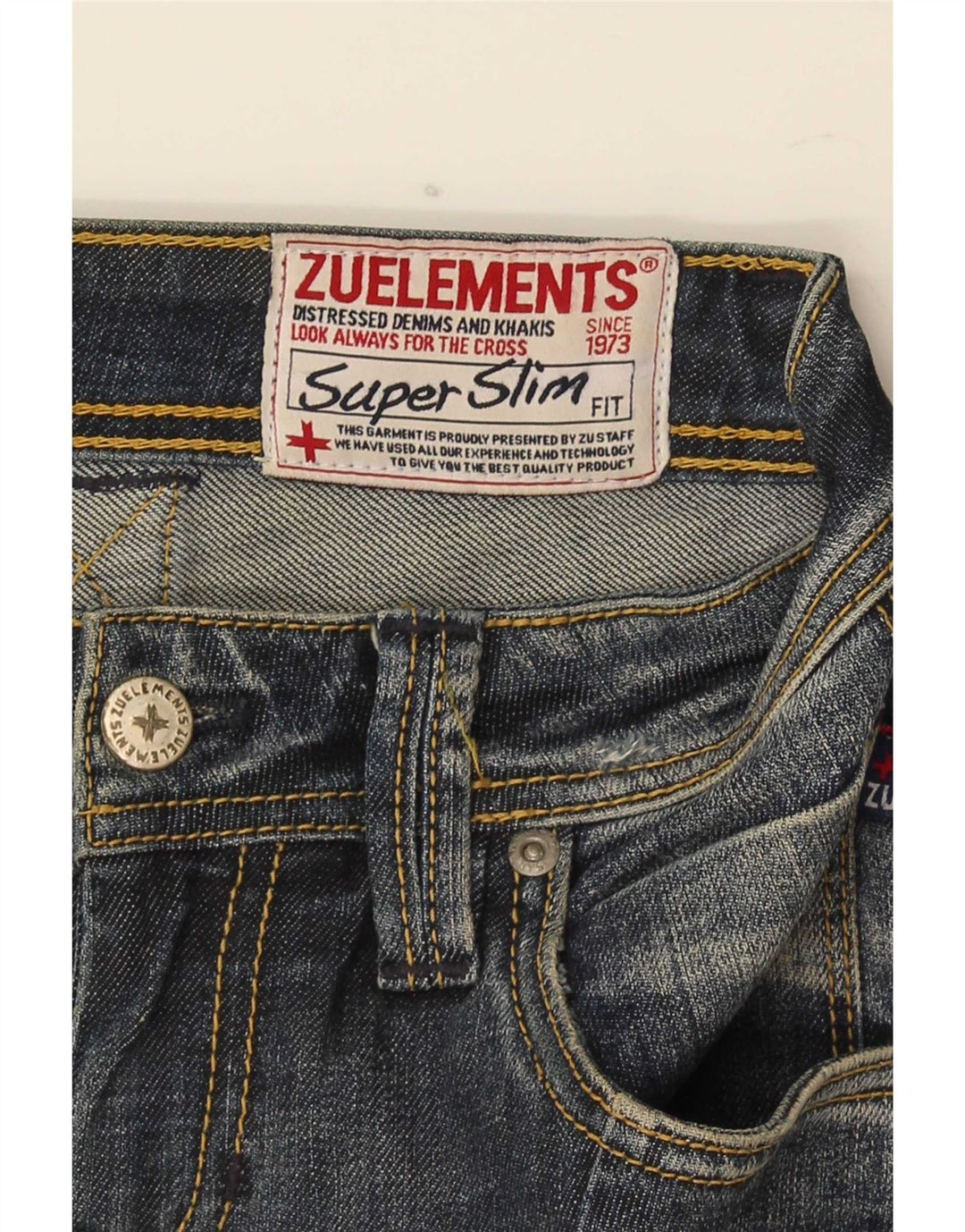 Zu Elements Dame Distressed Skinny Jeans W26 L31 Blå Bomuld