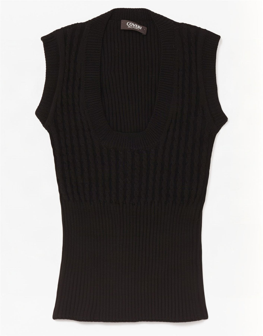 Coveri Dame Vest Tank Top UK 4 XS Sort Uld