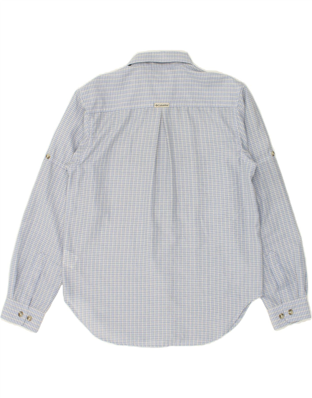 COLUMBIA Womens Shirt UK 6 XS Blue Check Polyester Vintage Columbia and Second-Hand Columbia from Messina Hembry 