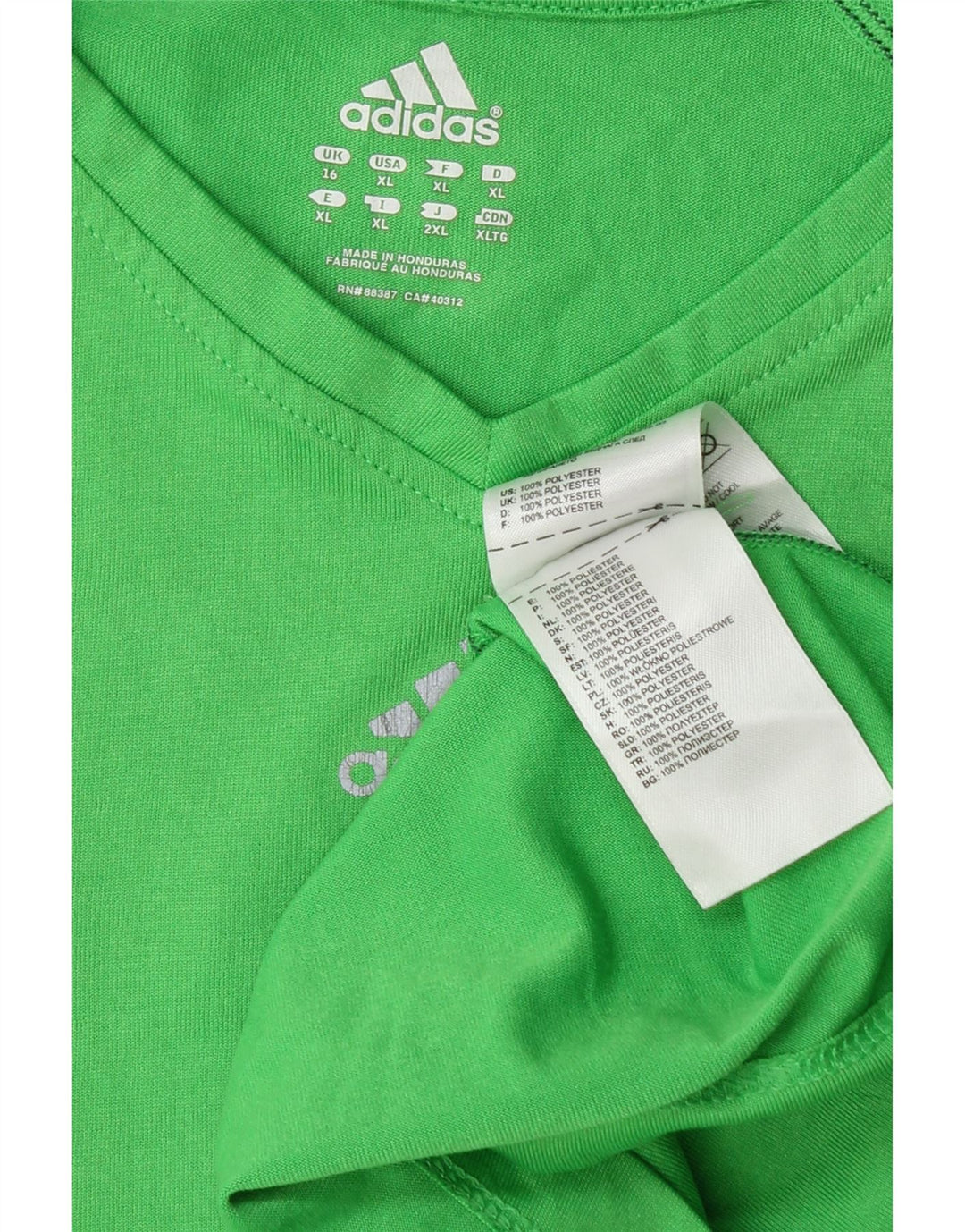 ADIDAS Womens Climalite T-Shirt Top UK 16 Large Green Polyester Vintage Adidas and Second-Hand Adidas from Messina Hembry 