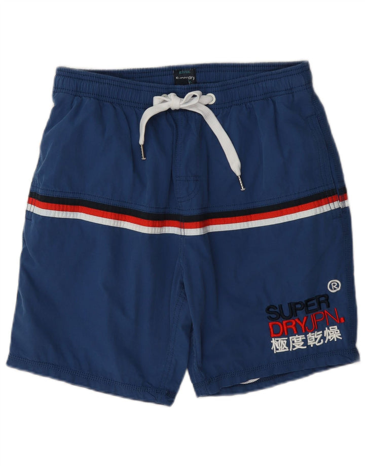 Superdry Grafiske svømmeshorts til mænd Medium marineblå Colourblock Bomuld