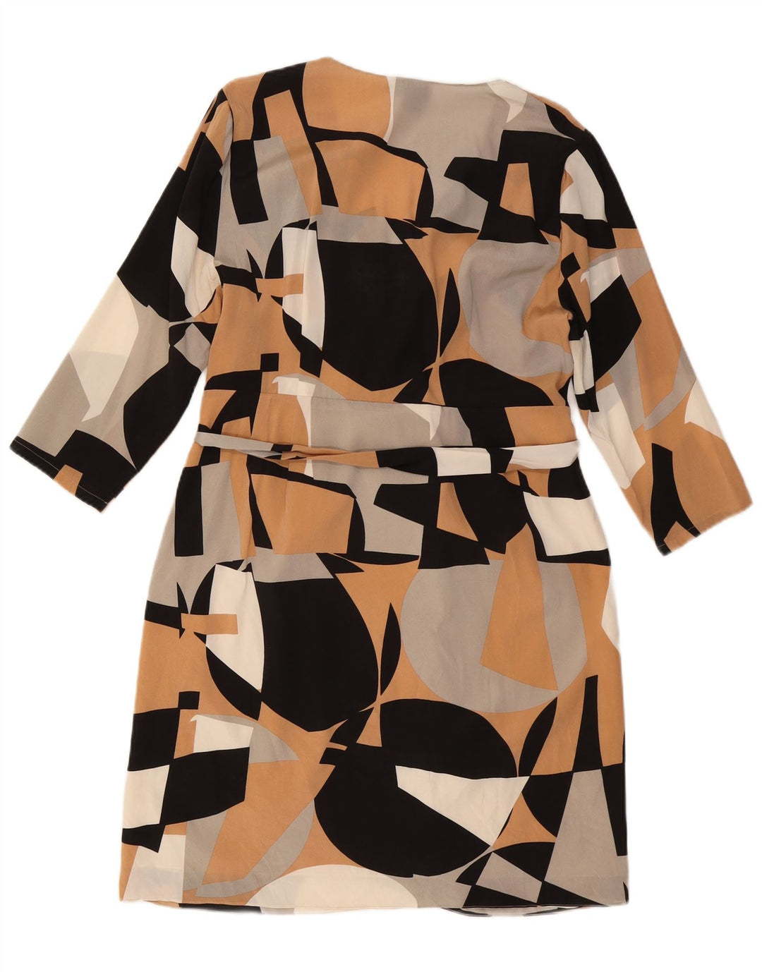 DKNY Kvinder 3/4 ærmet Skede Kjole UK 14 Stor Flerfarvet Geometrisk