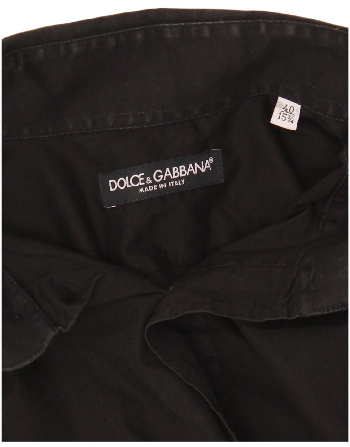 Dolce & Gabbana Herreskjorte Størrelse 40 15 3/4 Medium Sort
