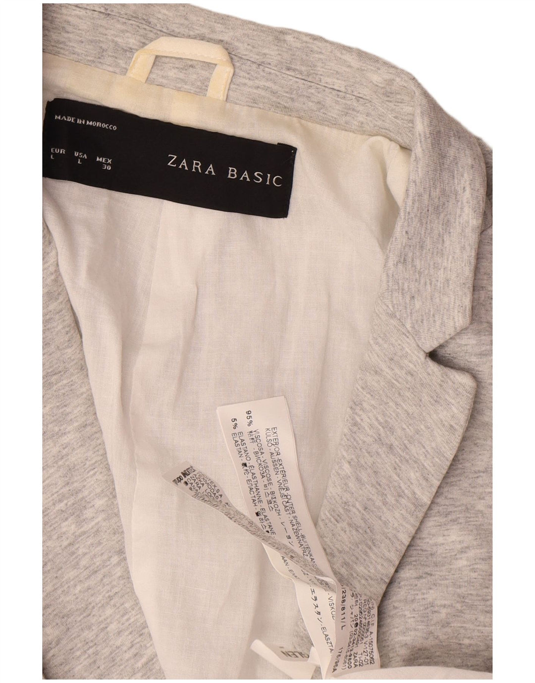 Zara Dame 1 Knap Blazer Jakke UK 14 Stor Grå Viscose