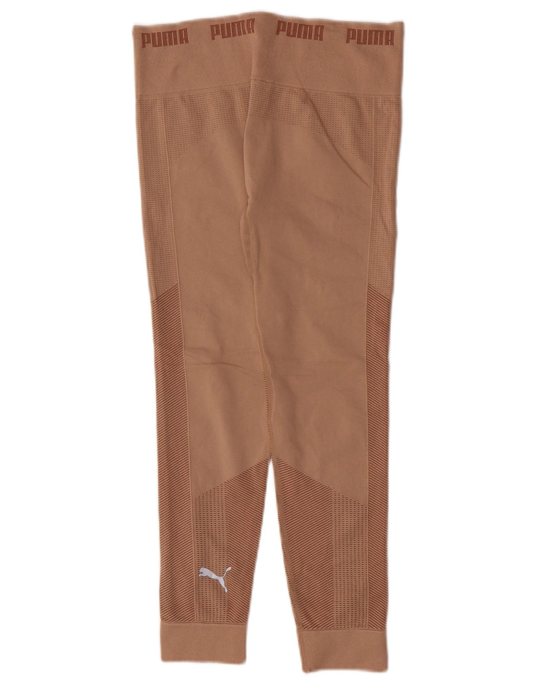 Puma Womens Crop Graphic Leggings UK 12 Medium Beige Geometrisk Nylon