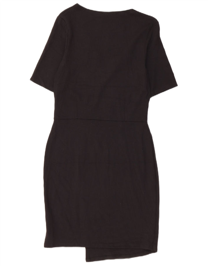 Topshop Womens Tall Bodycon Dress UK 12 Medium Black Viscose