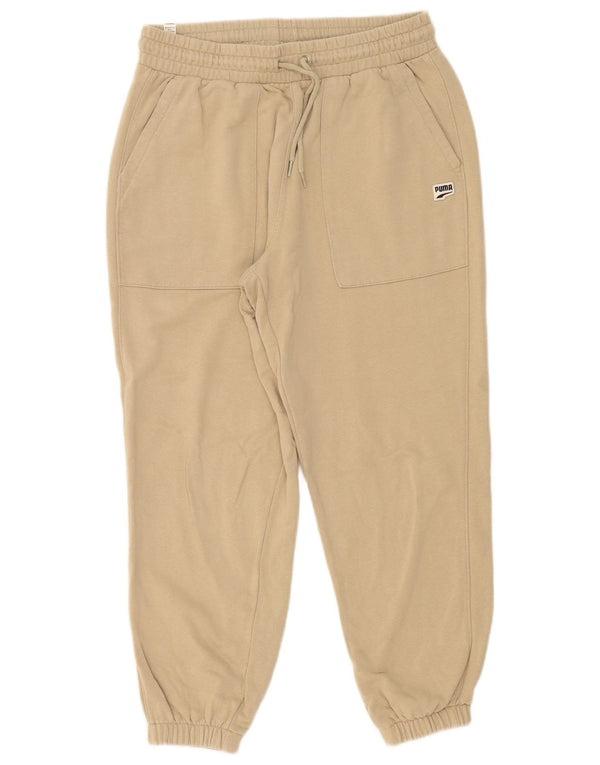 Puma Womens Crop træningsdragt Bukser Joggers UK 14 Medium Beige Bomuld