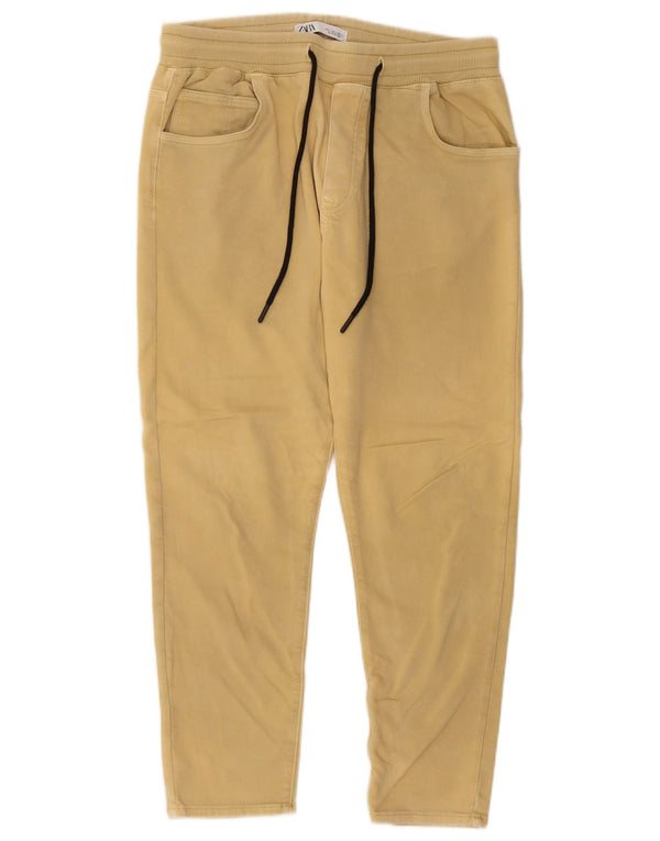 Zara Herre Slim Cropped Trousers Large W32 L25 Yellow