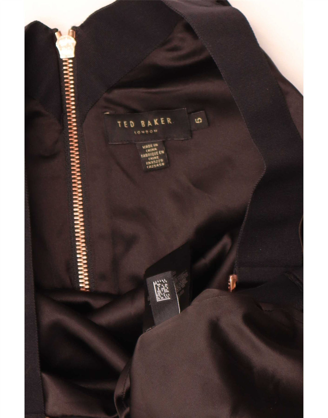 Ted Baker Dame Ærmeløs Bodycon Kjole Størrelse 5 XL Sort Polyester