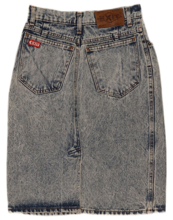 Vintage denimnederdel til kvinder W27 lille blå bomuld