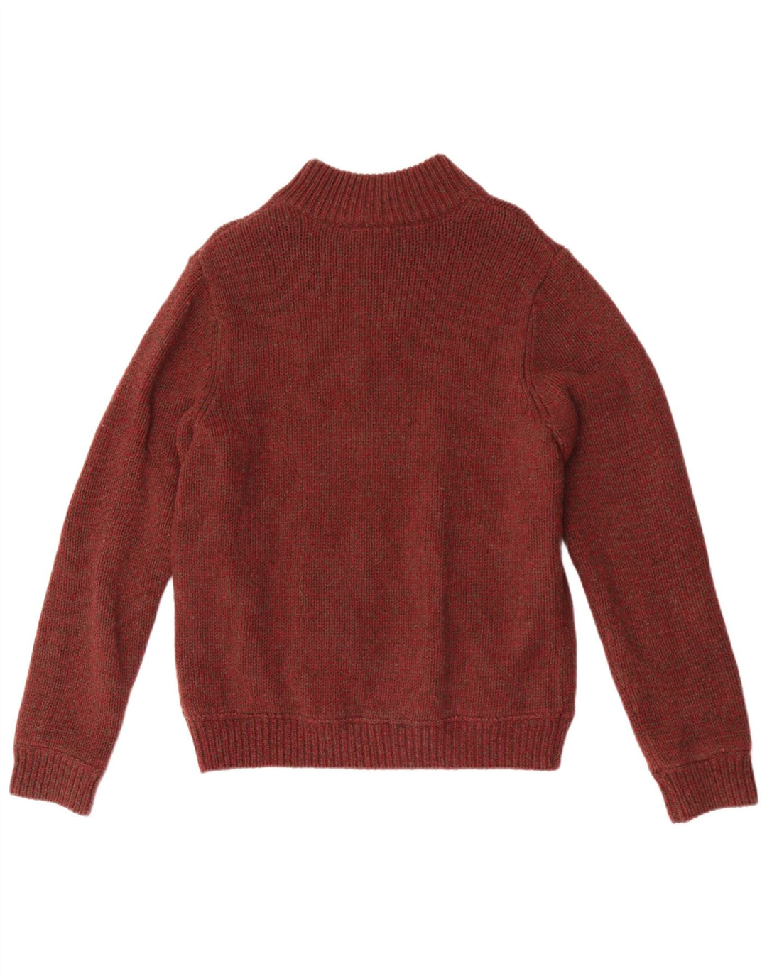 L.L.Bean Herre cardigan sweater med fuld lynlås, lille rødbrun flækket uld