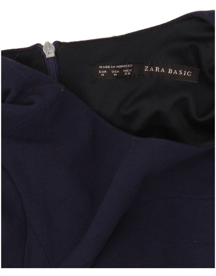 Zara 3/4 ærmer basiskjole til kvinder UK 12 Medium Navy Blue
