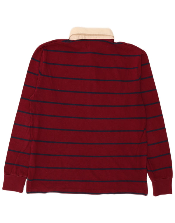 Gant Langærmet Rugby Polo Shirt til mænd 2XL Bourgogne stribet bomuld