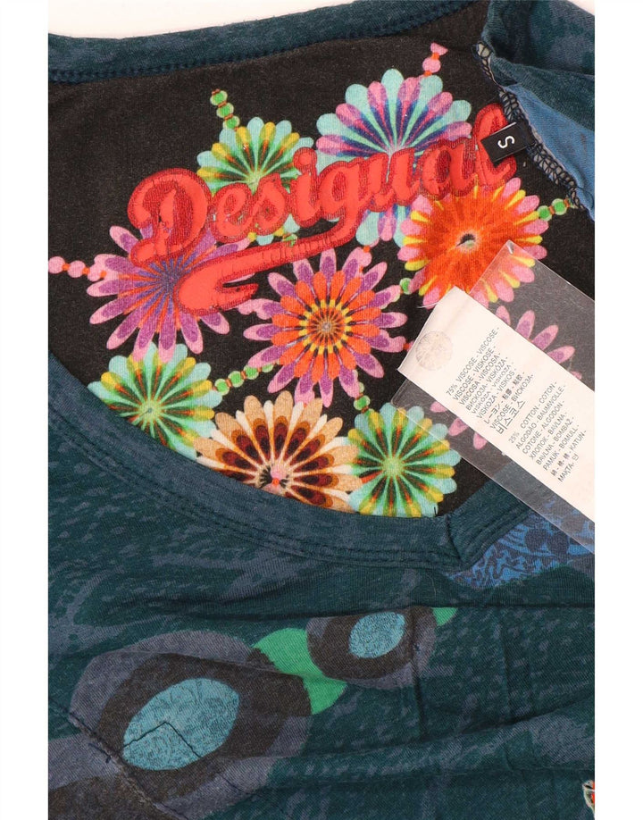 Desigual Damebluse Top UK 10 Small Multicolored Floral Viscose