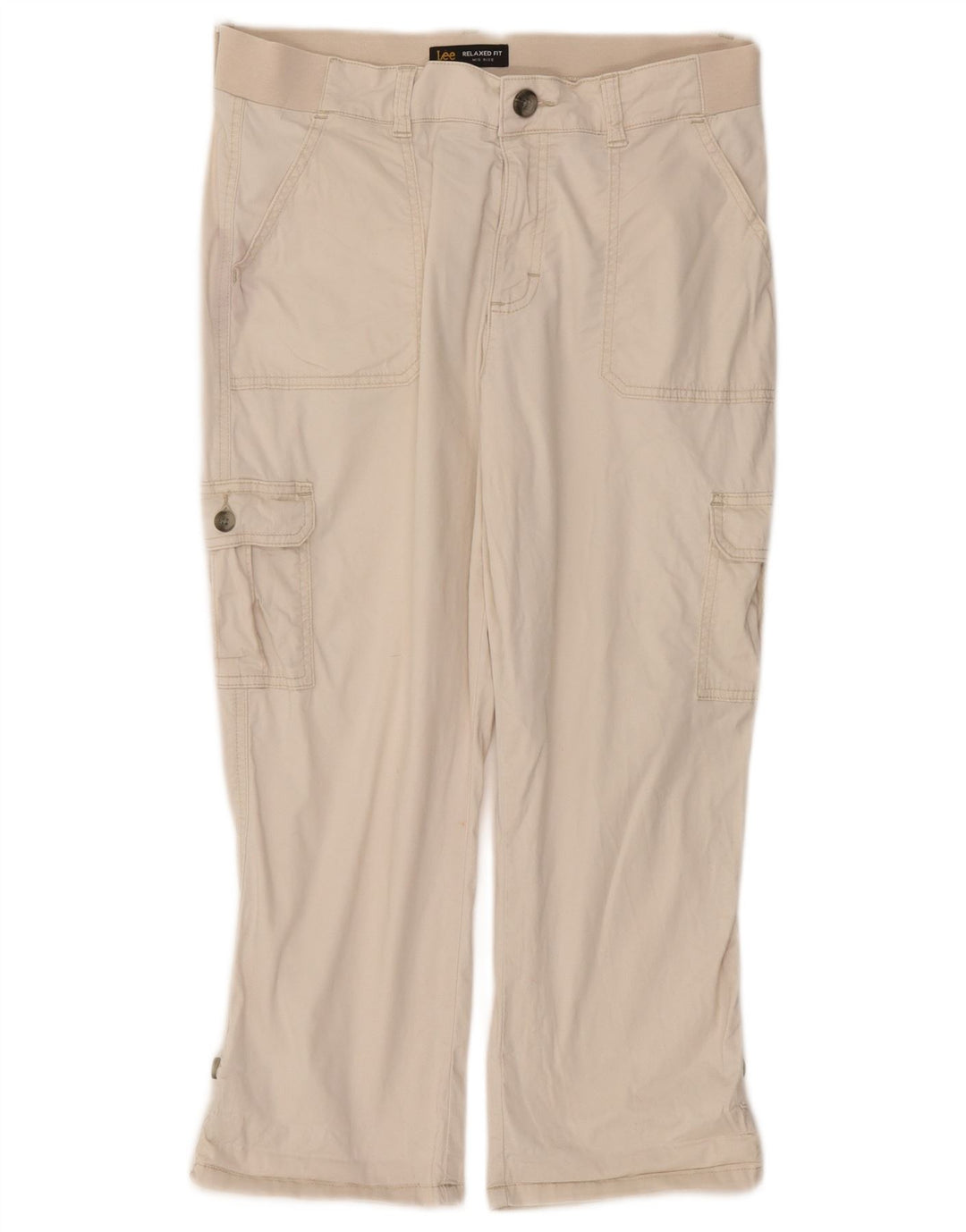 Lee Womens Relaxed Fit Capri Bukser US 10 Medium W32 L22 Off White