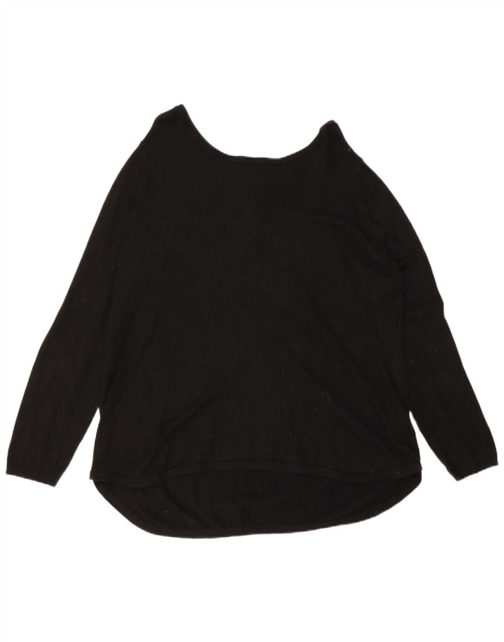 Marks & Spencer dame sweater med lynlåshals DK 16 Stor sort viskose