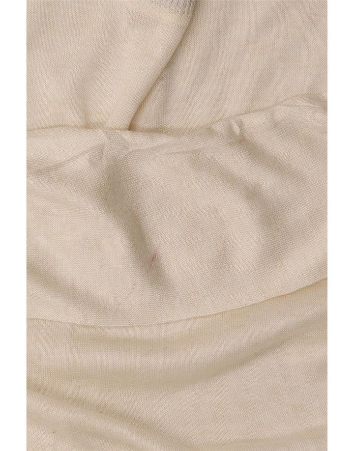 ZARA Dame Boat Neck Jumper Sweater UK 14 Medium White