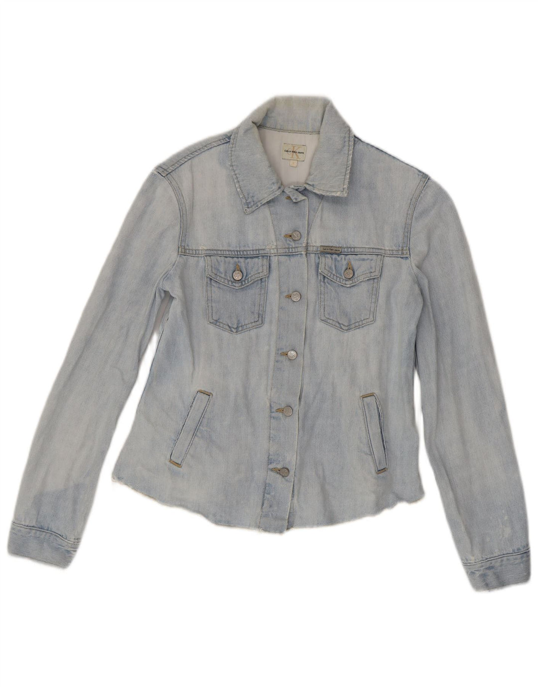 Calvin Klein Jeans Dame denimjakke UK 10 Lille Blå Bomuld