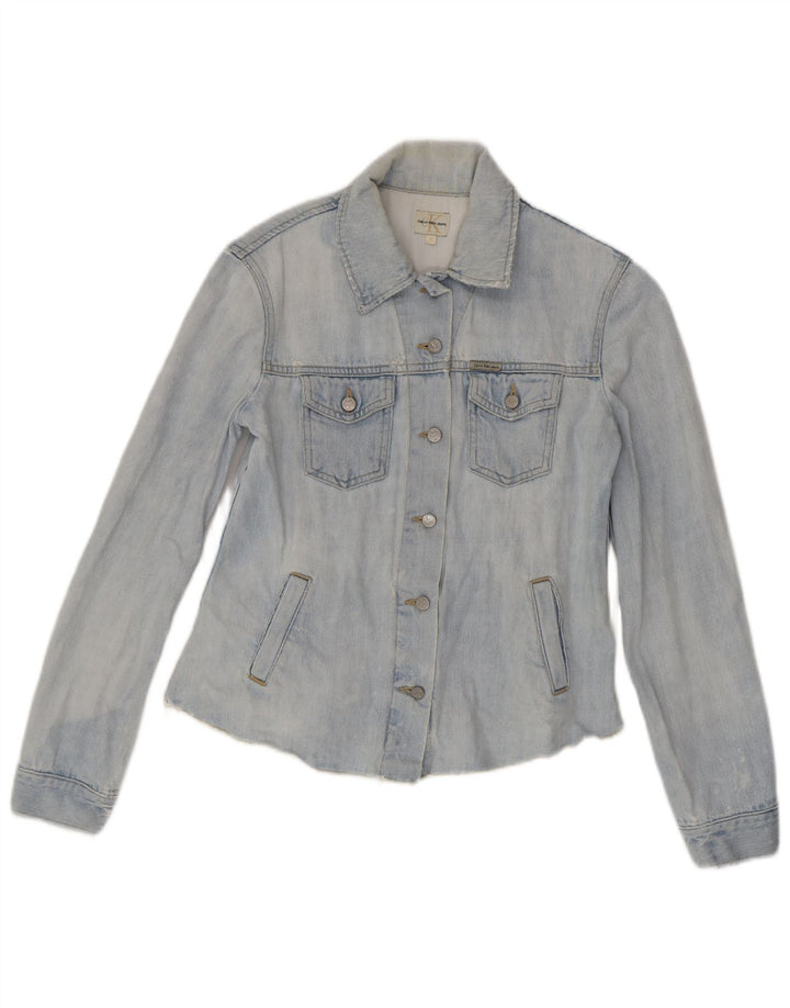 Calvin Klein Jeans Dame denimjakke UK 10 Lille Blå Bomuld
