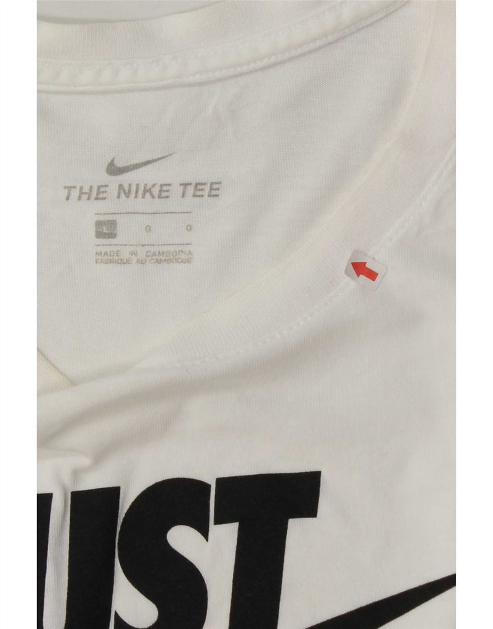 Nike grafisk T-shirt top til mænd, stor hvid bomuld