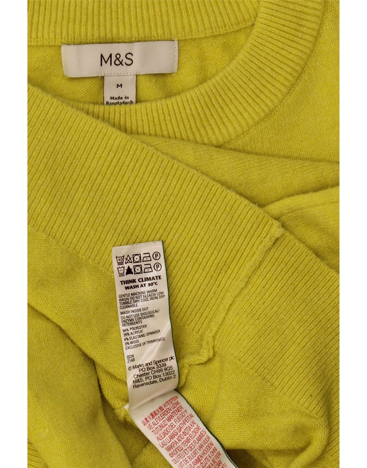 Marks & Spencer Dame Boat Neck Jumper Sweater UK 14 Medium Yellow