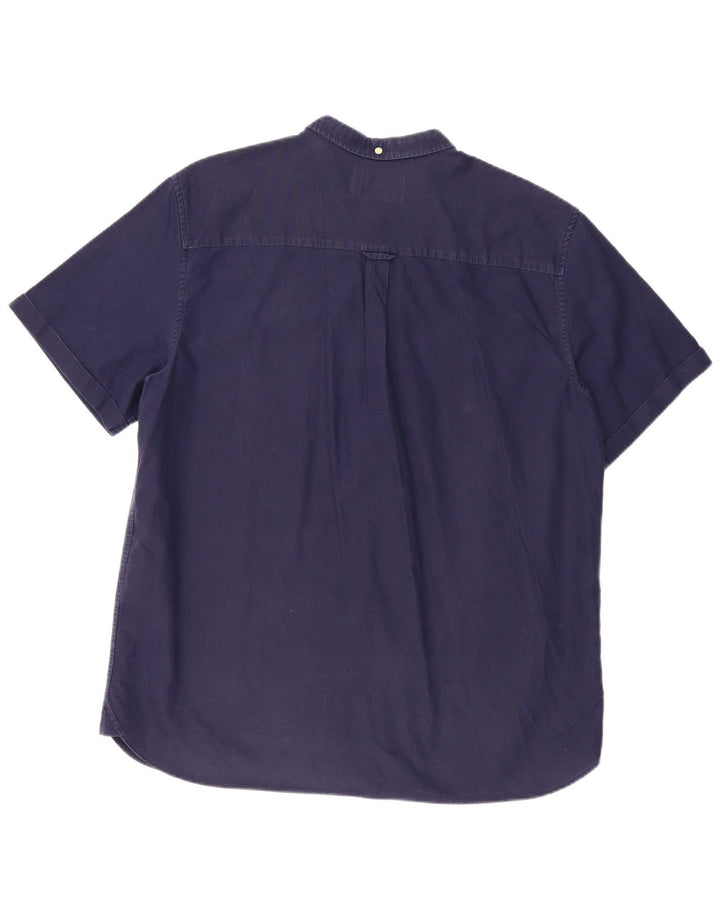 Lyle & Scott kortærmet herreskjorte 2XL marineblå bomuld