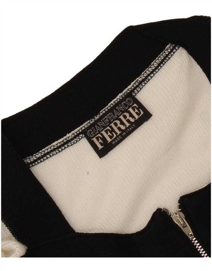 Gianfranco Ferre Dame Cardigan Sweater UK 10 Small White Colourblock