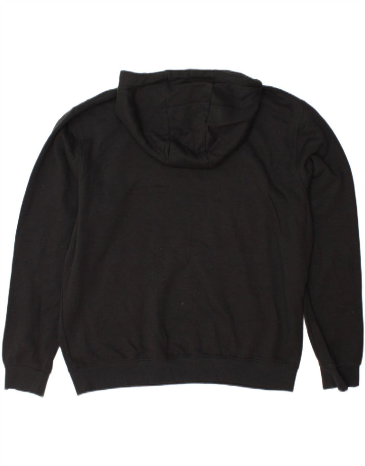 ELLESSE Mens Graphic Hoodie Jumper Large Black Cotton