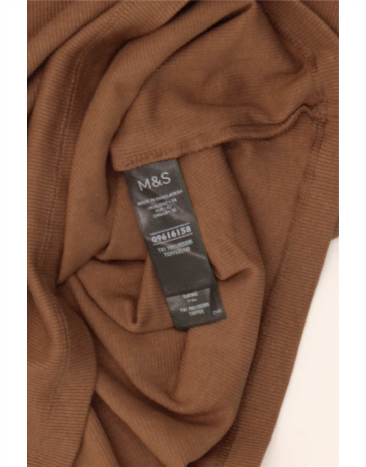 Marks & Spencer T-shirt top til kvinder UK 14 Medium brun bomuld