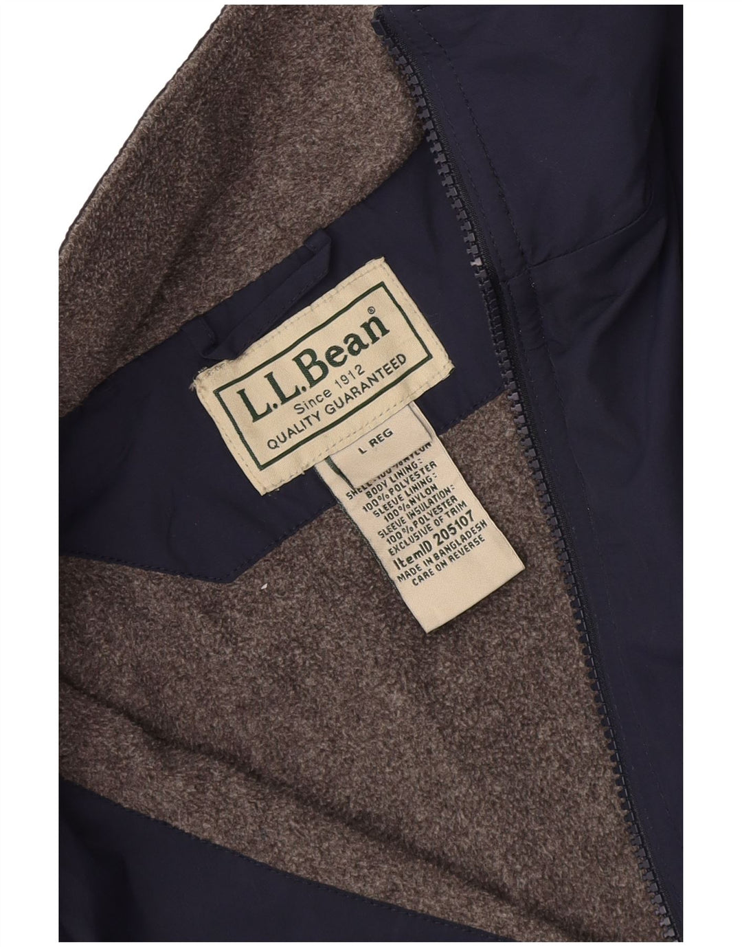 L.L.Bean Bomberjakke til mænd UK 40 Large Navy Blue Polyester