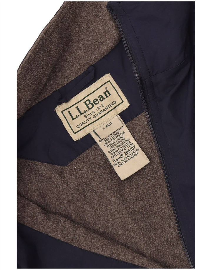 L.L.Bean Bomberjakke til mænd UK 40 Large Navy Blue Polyester