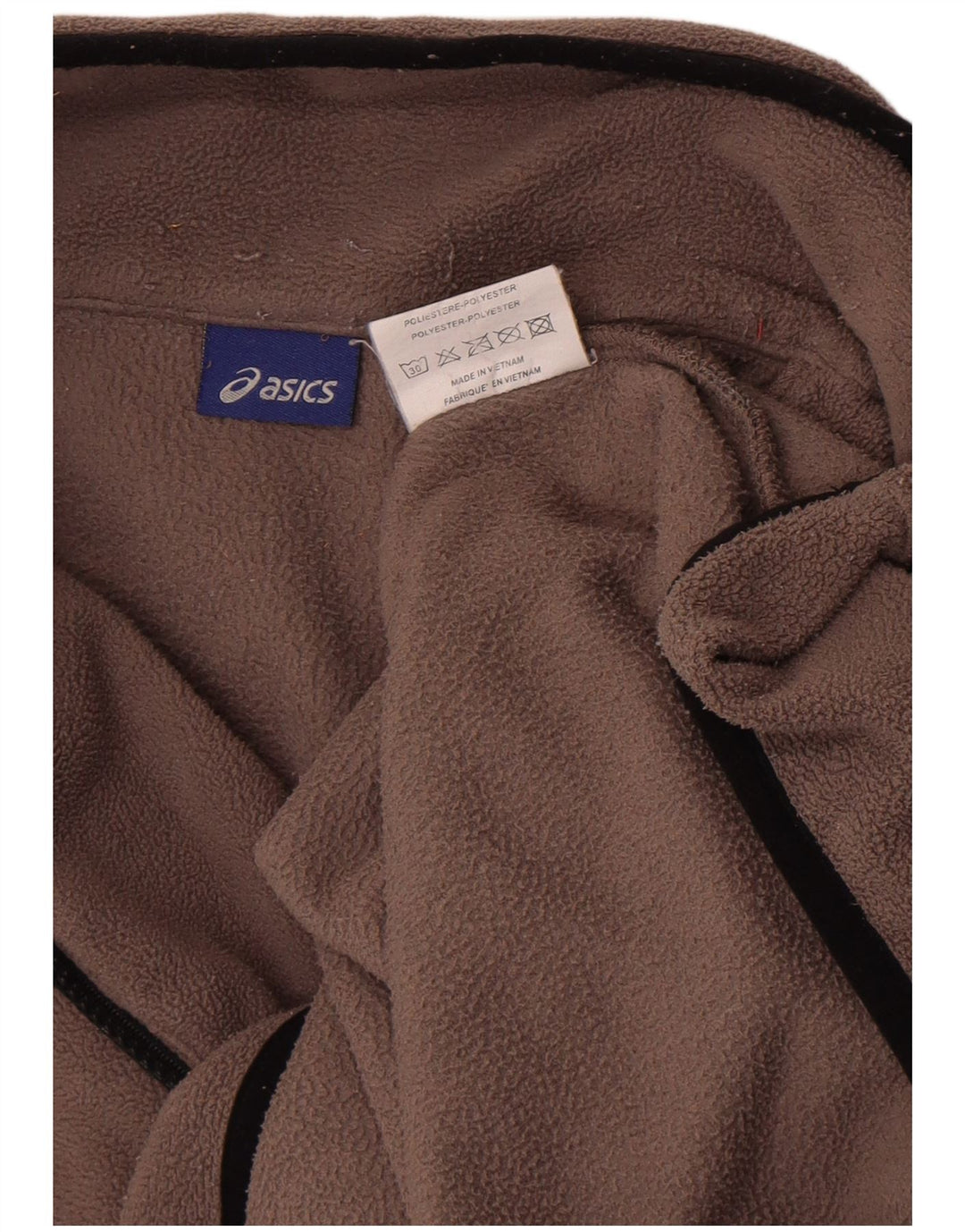 Asics herre lynlås hals fleece jumper stor brun polyester