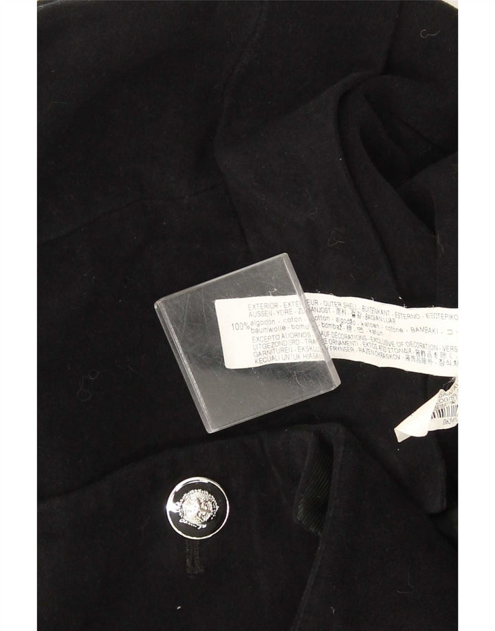 Zara Dame Overfrakke UK 12 Medium Sort Bomuld