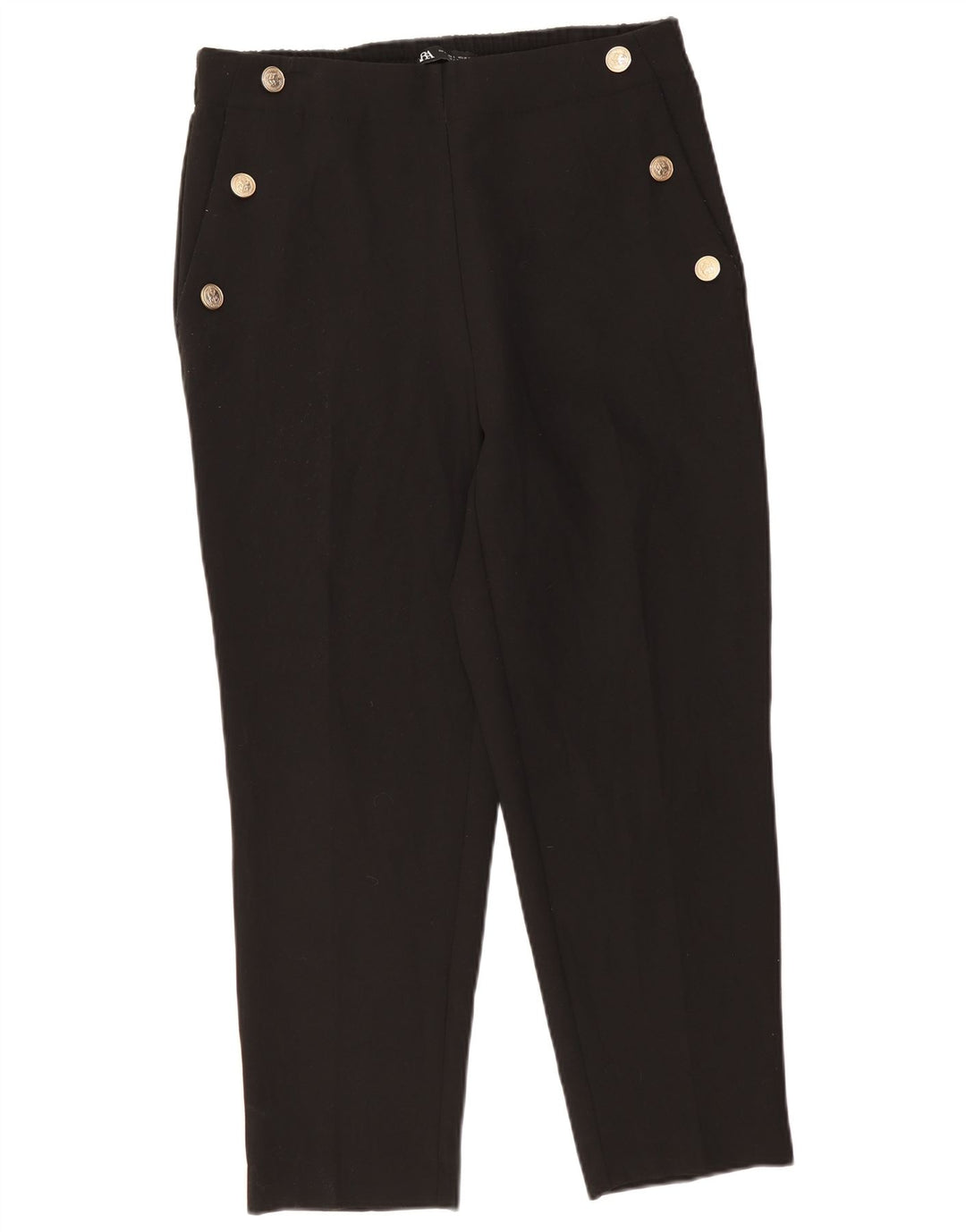 Zara koniske chinosbukser til kvinder store W33 L27 sort polyester