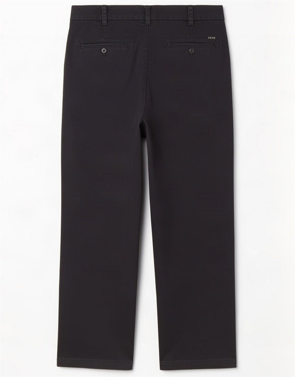 Izod Mens Straight Chino Trousers W33 L30 Navy Blue Cotton