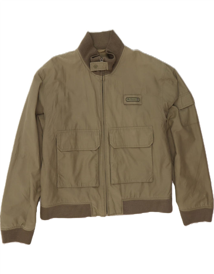 BEN SHERMAN Mens Bomber Jacket UK 44 2XL Khaki Cotton Vintage Ben Sherman and Second-Hand Ben Sherman from Messina Hembry 