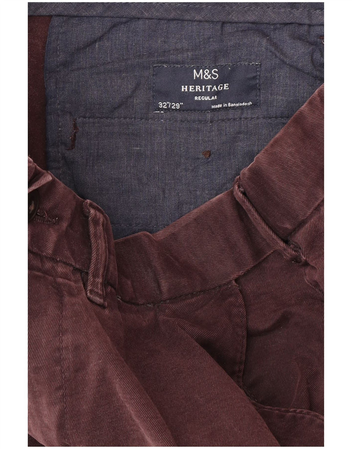 Marks & Spencer Heritage Regular Chino-bukser W32 L29 Burgundy