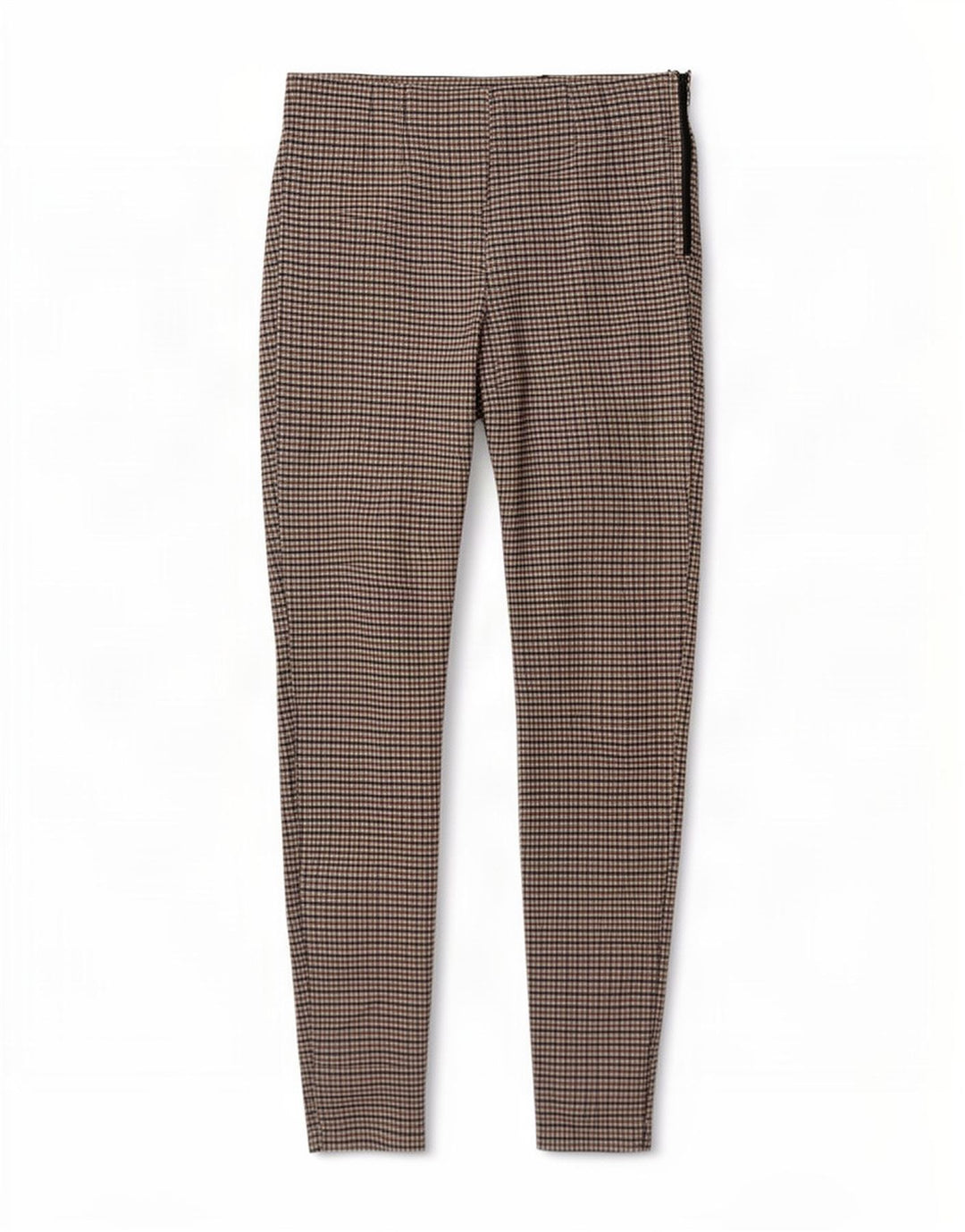Zara Womens Leggings UK 12 Medium Brown Gingham
